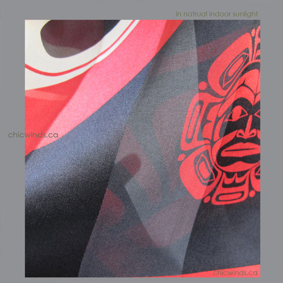 Native Art "Moon Mask" Silk Scarf