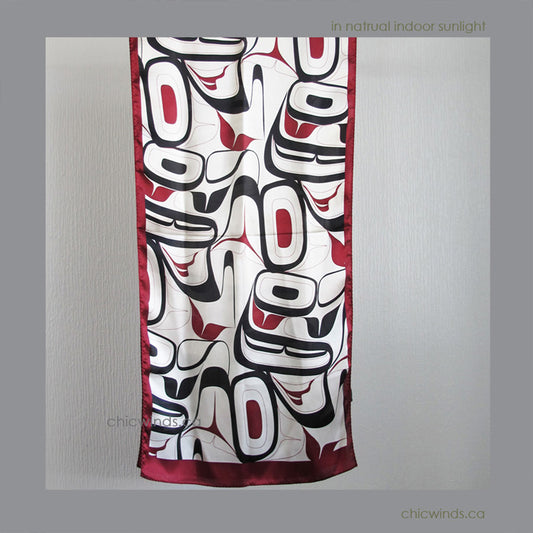 Kelly Robinson Abstract Eagle Silk Scarf (red/white/black)