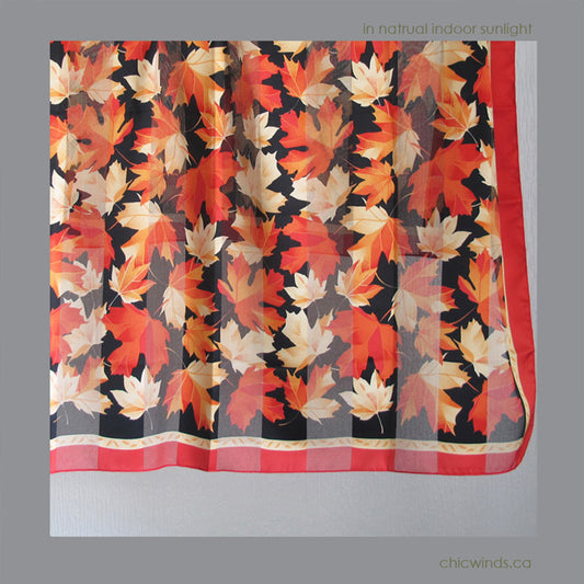 Maple Leaf Square Scarf (red/black)