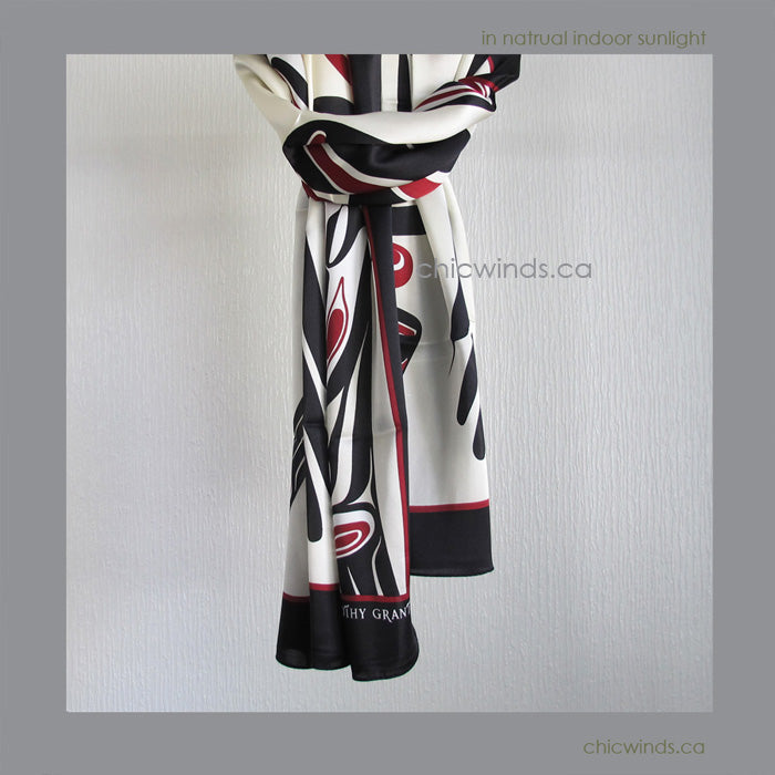 Dorothy Grant Native Art Silk Scarf - Eagle ( classic )