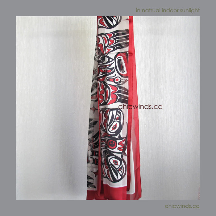 Bill Helin Native Art Silk Scarf - Raven (Classic)