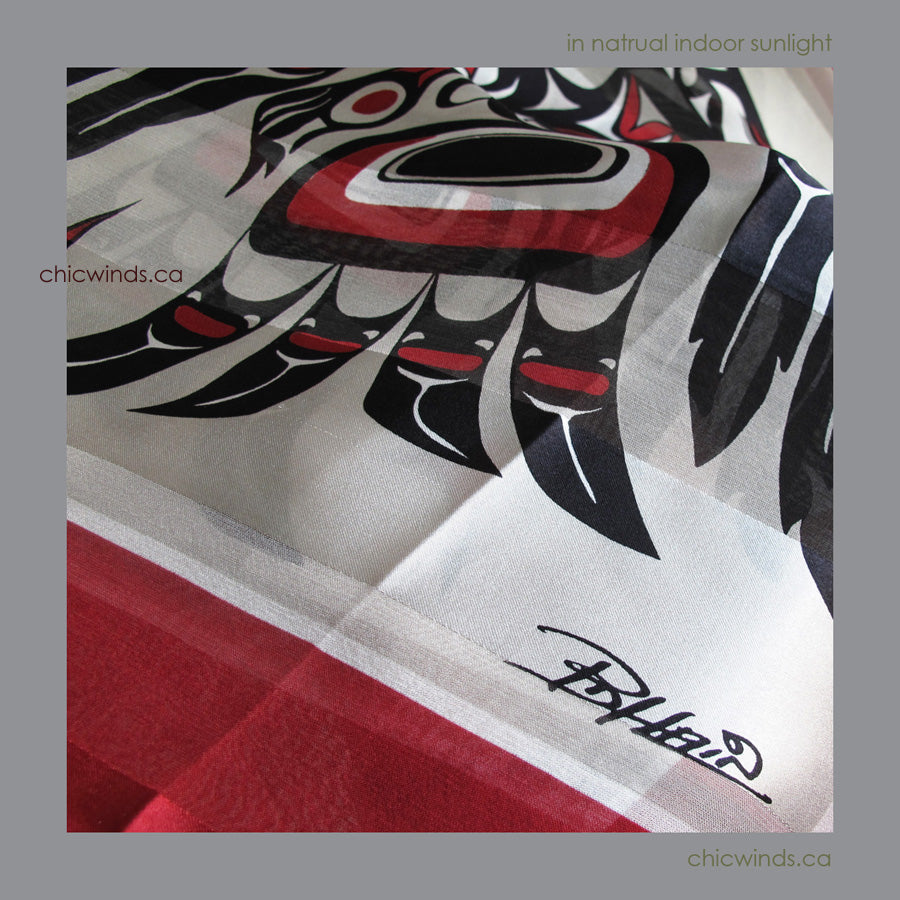 Bill Helin Native Art Silk Scarf - Raven (Classic)