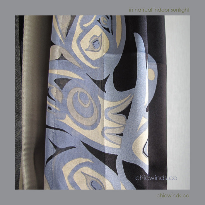 Bill Helin Raven Silk Scarf (Blue)