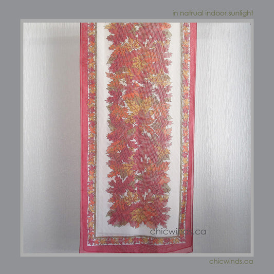 Maple Leaf Chiffon Scarf (red/ceam)