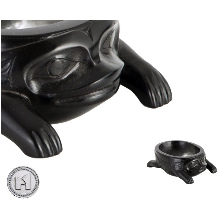 CMH licensed reproduction Haida argillite Frog bowl