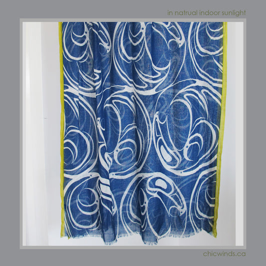 Connie Dickenson Native Art Wool Scarf/Wrap -Raven