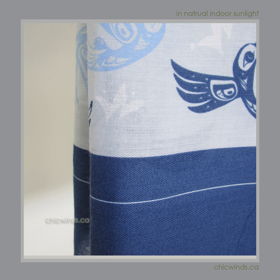 Bill Helin Hummingbird Soft Tribal Scarf / Wrap (Blue)