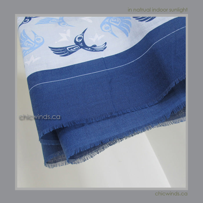 Bill Helin Hummingbird Soft Tribal Scarf / Wrap (Blue)
