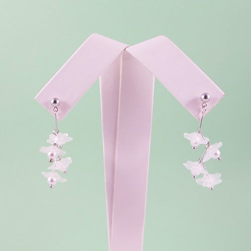 Handcrafted flower drop earrings