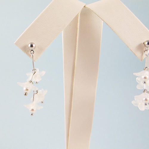 Handcrafted flower drop earrings