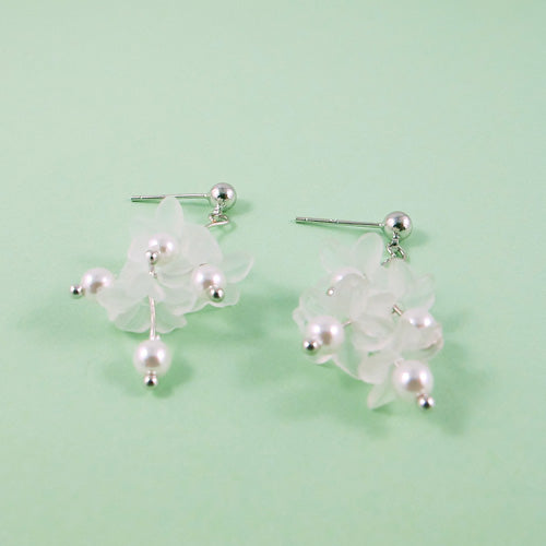Handcrafted flower drop earrings