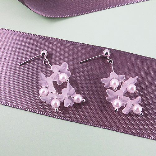 Handcrafted flower drop earrings