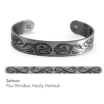 Silver Copper Bracelet: Salmon