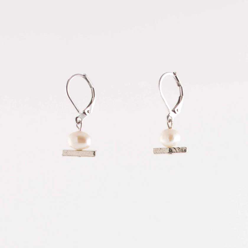 Anne Marie-Pearl, Pewter Earrings