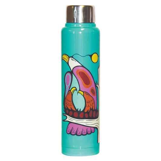 Insulated Stainless Steel Totem Bottle - Eagle Family by Mark A. Jacobson