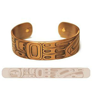 Copper Bracelet: Raven & Moon