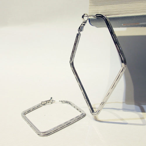 Diamond Shaped Statement Hoop Earring