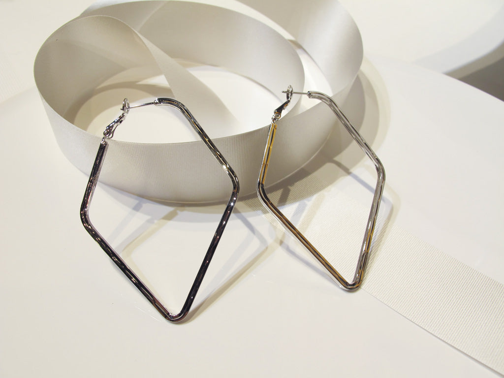 Diamond Shaped Statement Hoop Earring