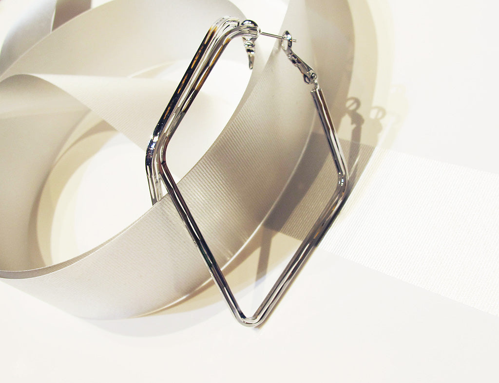 Diamond Shaped Statement Hoop Earring