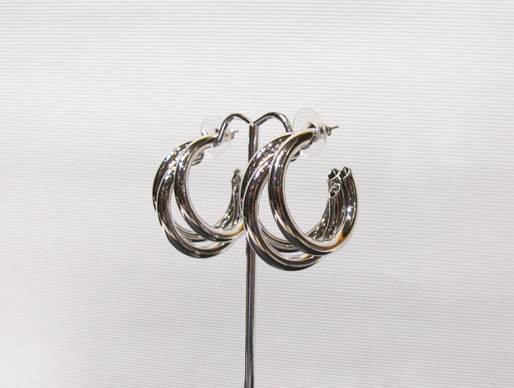Triple Hollow Hoop Earrings