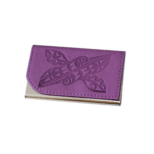 Card Holder - Hummingbirds by Maynard Johnny Jr.(purple)
