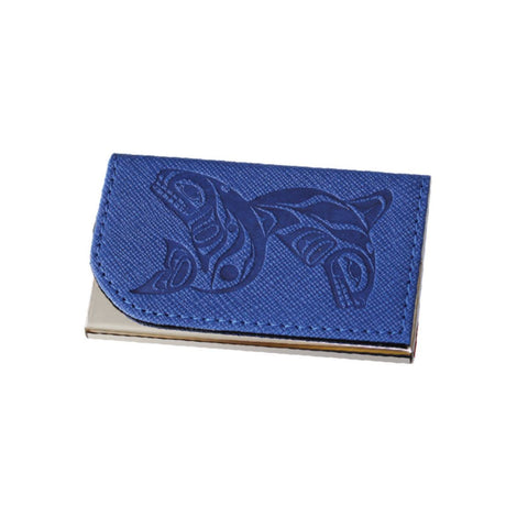 Card Holder - Whales by Paul Windsor (blue)