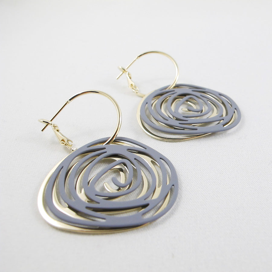4 in 1 rose hoop drop earrings