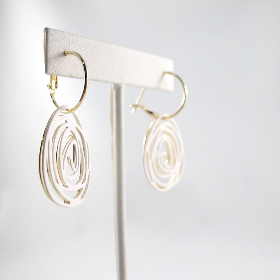 4 in 1 rose hoop drop earrings