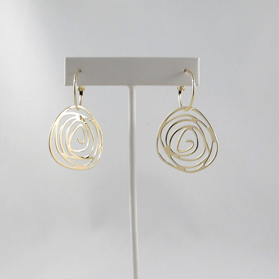 4 in 1 rose hoop drop earrings