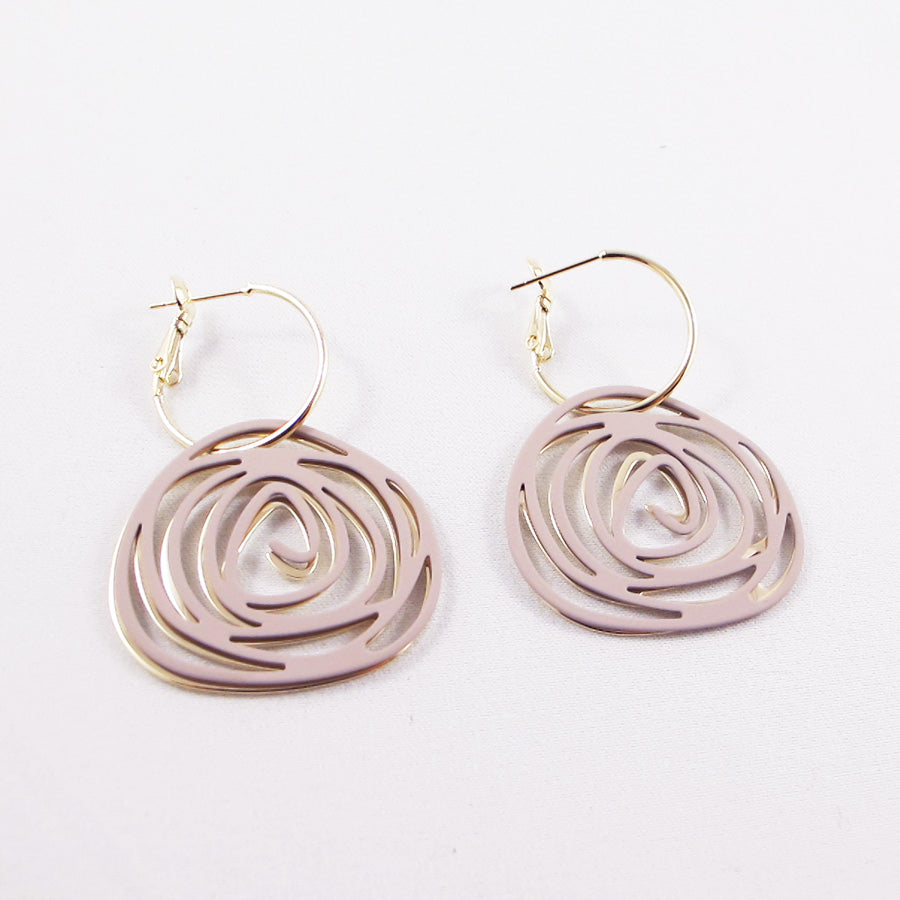 4 in 1 rose hoop drop earrings