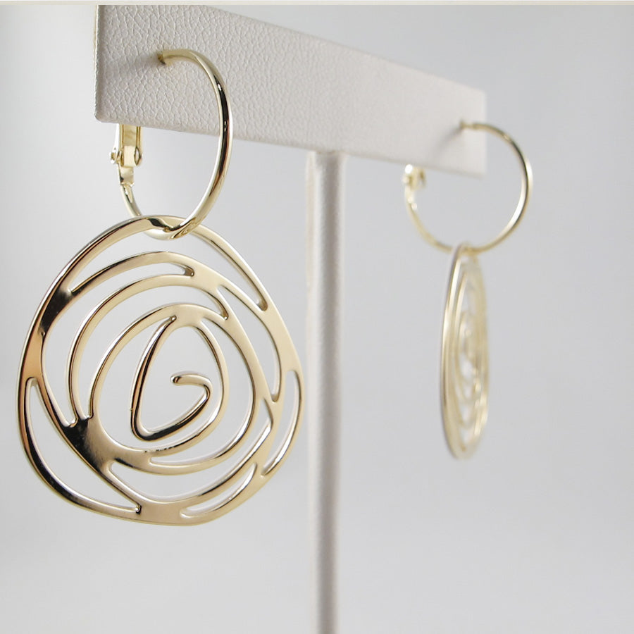4 in 1 rose hoop drop earrings