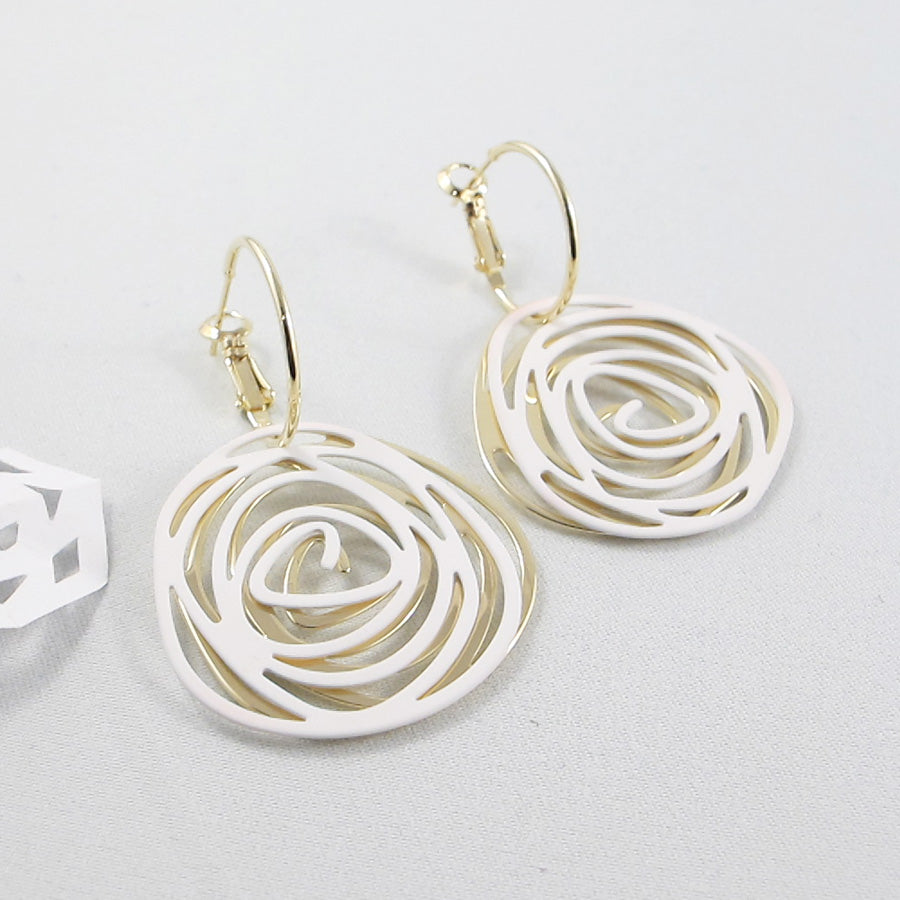 4 in 1 rose hoop drop earrings