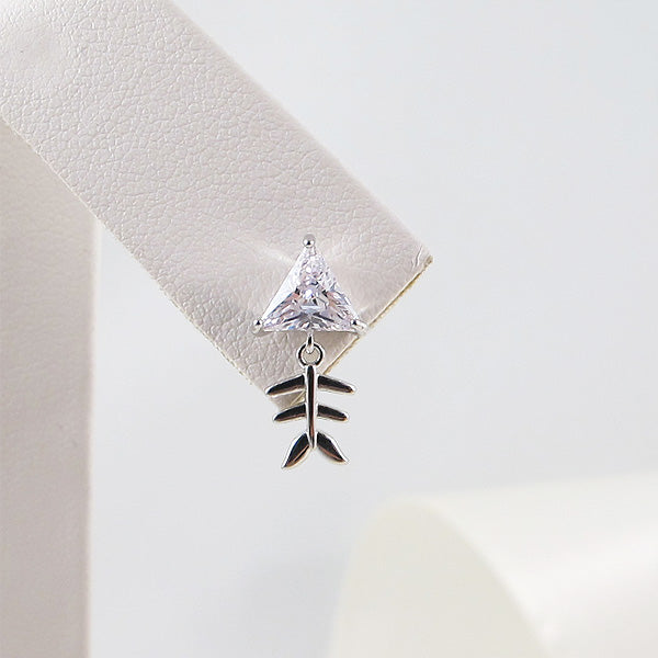 Cat & Fish Crystal Stud Earrings