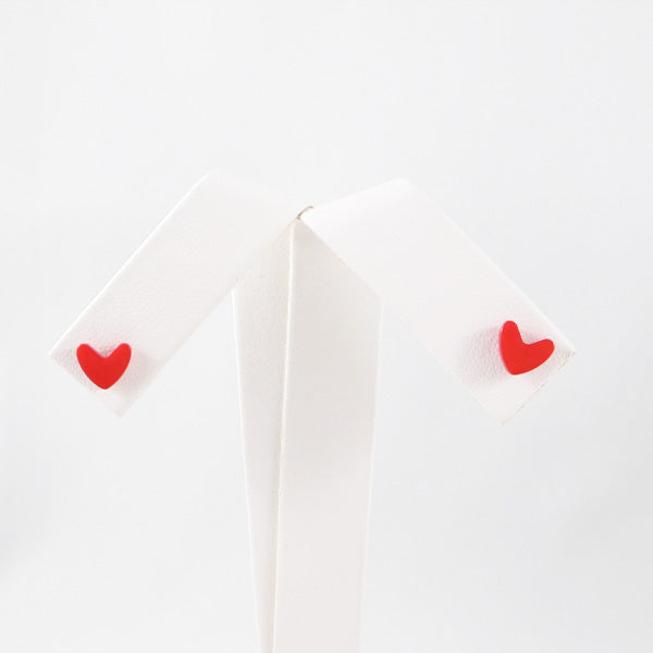 Red Heart Stud Earrings