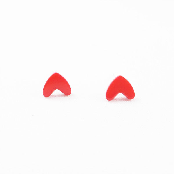 Red Heart Stud Earrings