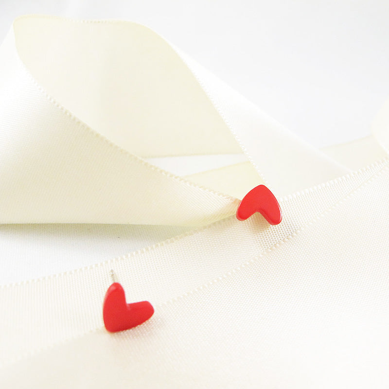 Red Heart Stud Earrings