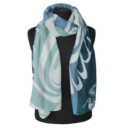 Eco Scarf - Blue Heron by Paul Windsor, Haisla, Heiltsuk