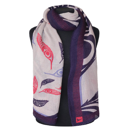 Eco Scarf - Feathers by Simone Diamond, Coast Salish