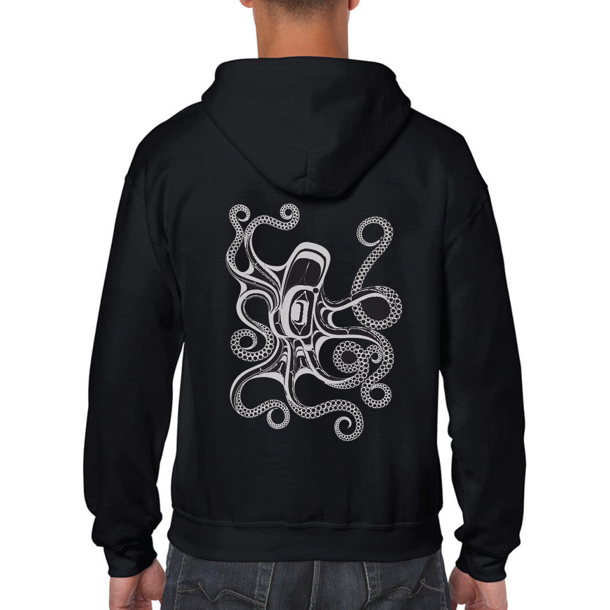 Zippered Hoodie - Octopus by Ernest Swanson, Haida