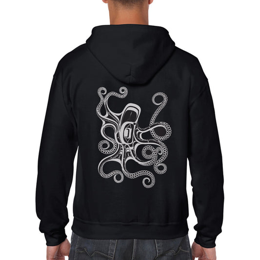 Zippered Hoodie - Octopus by Ernest Swanson, Haida
