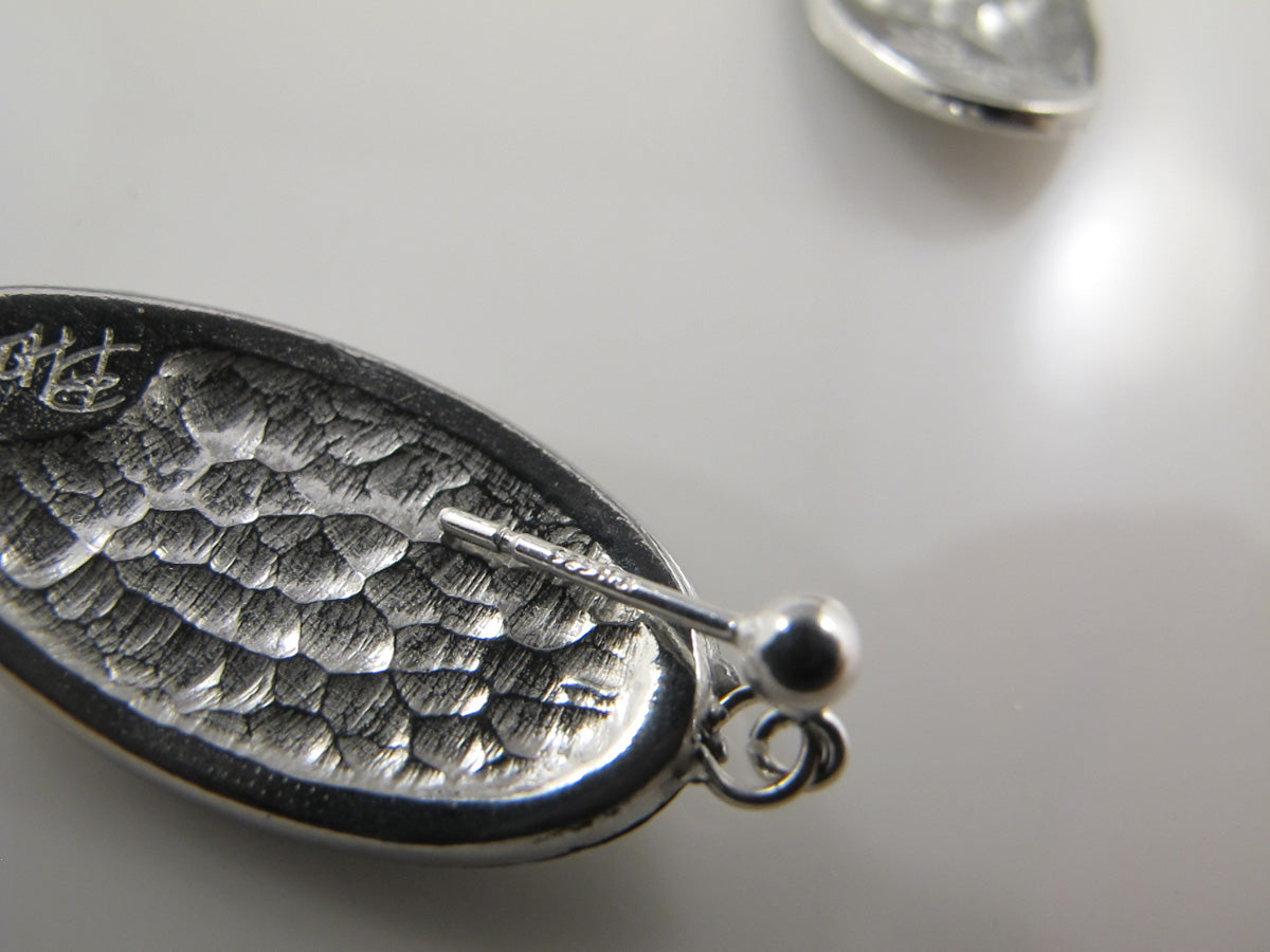 Native Art Silver Earrings - Orca