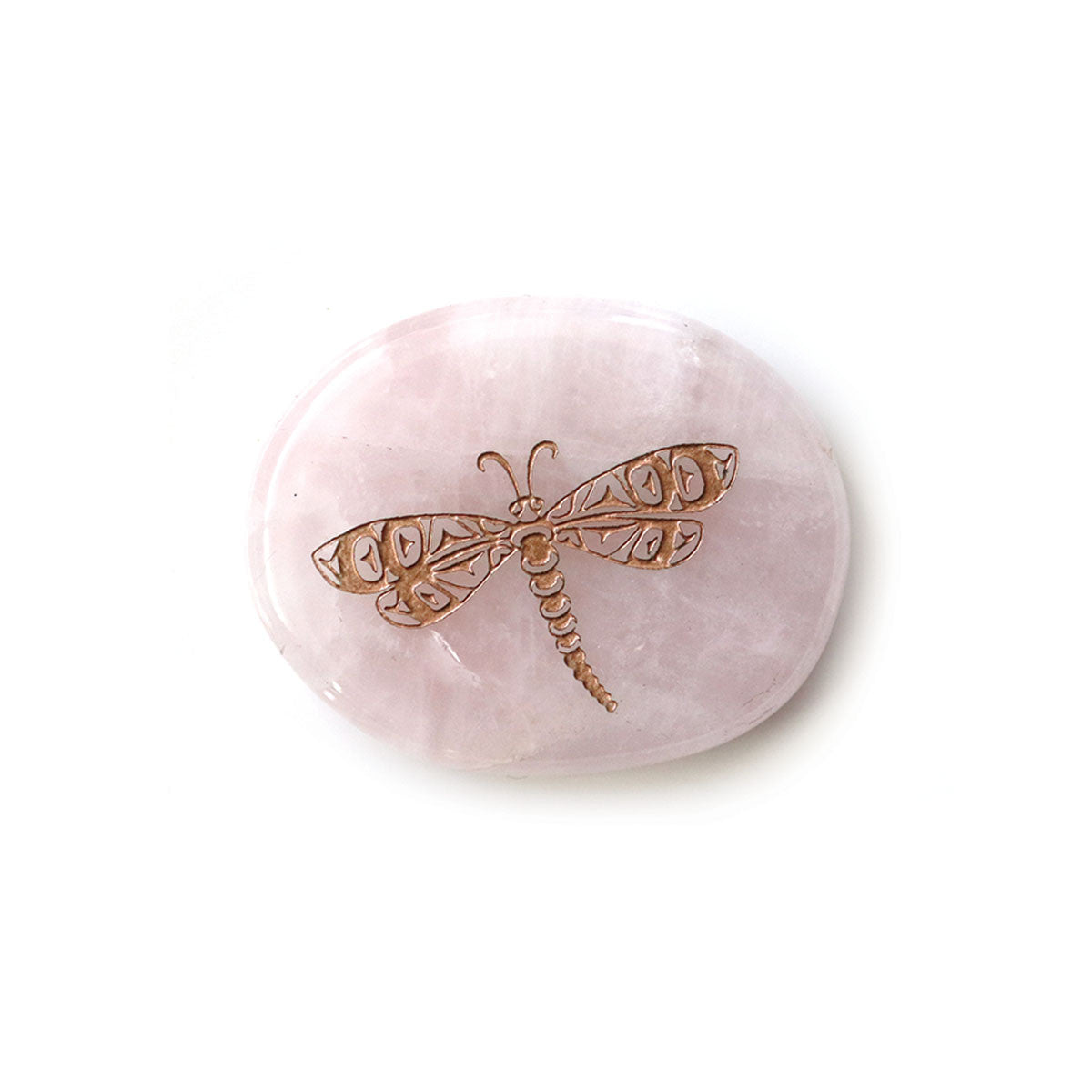 Rose Quartz Dragonfly Spirit Stone by Simone Diamond