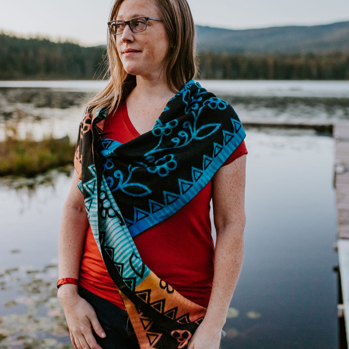 Brushed Silk Scarf - Mother Earth by Sharifah Marsden