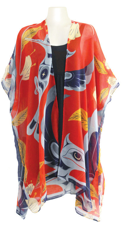 Cover-Up Kimono: Dance of the Hummingbirds