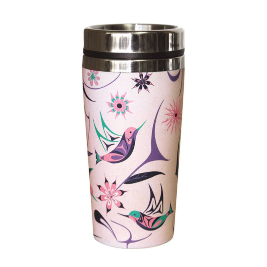 Bamboo Stainless Steel Travel Mug - Hummingbird