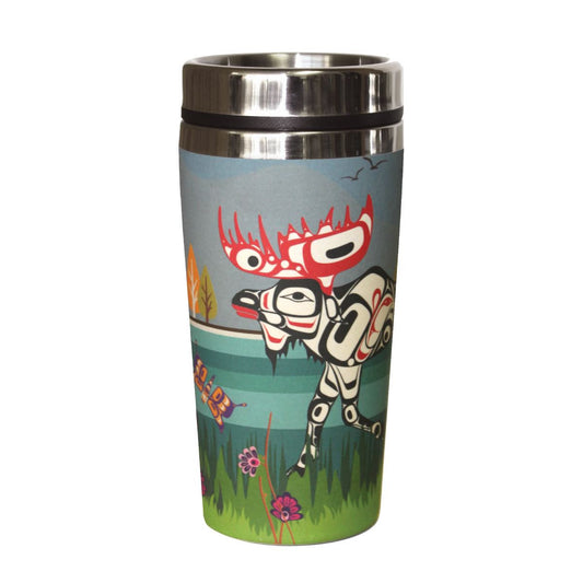 Bamboo Stainless Steel Travel Mug - Moose