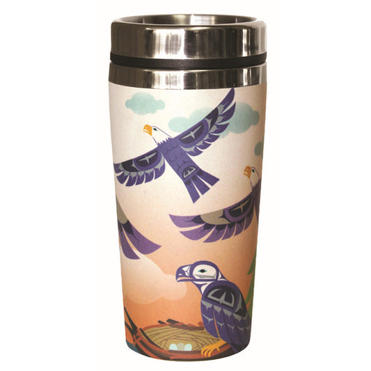 Bamboo Stainless Steel Travel Mug - Eagle Family