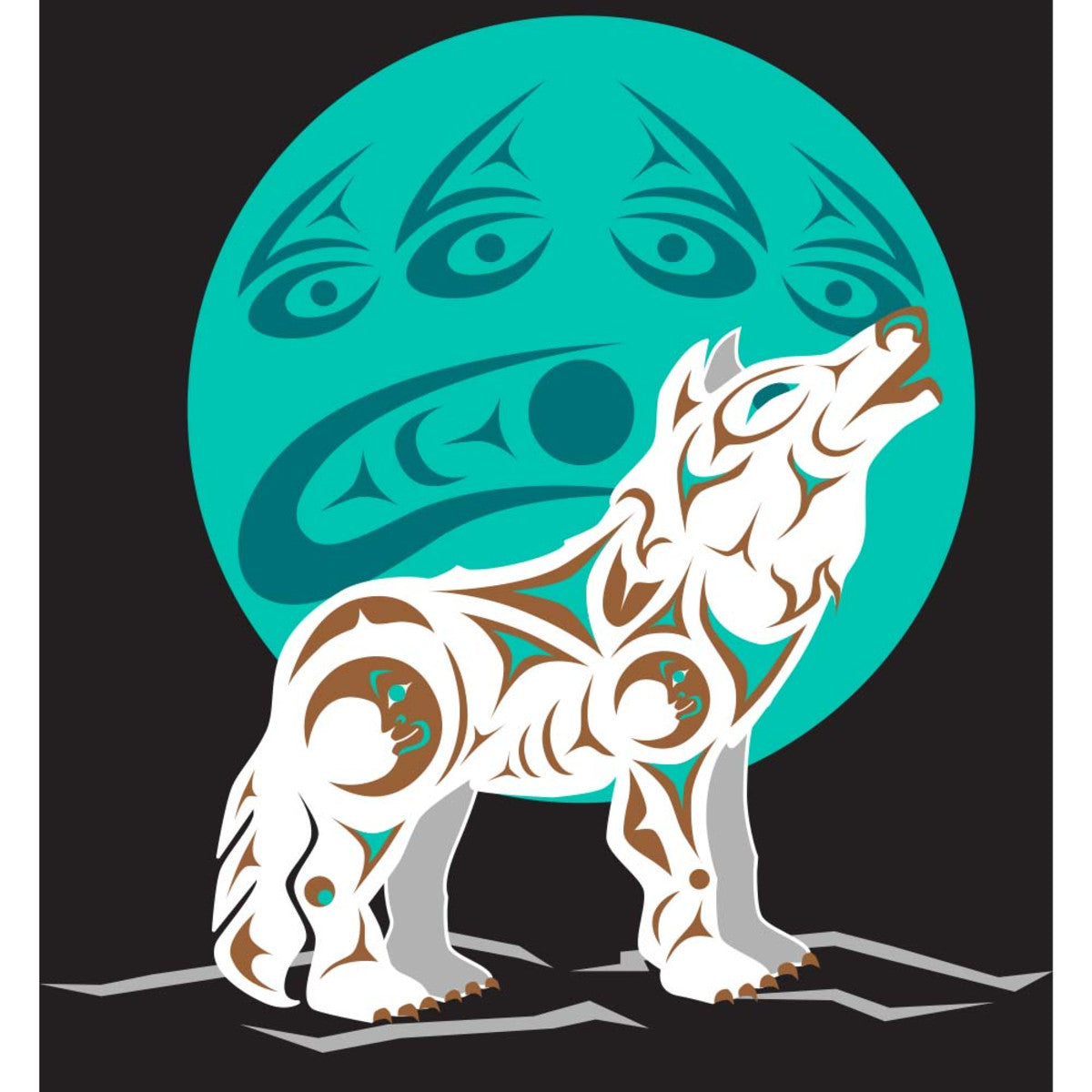 Cotton Graphic T-Shirt - Wolf by  Darrell Thorne