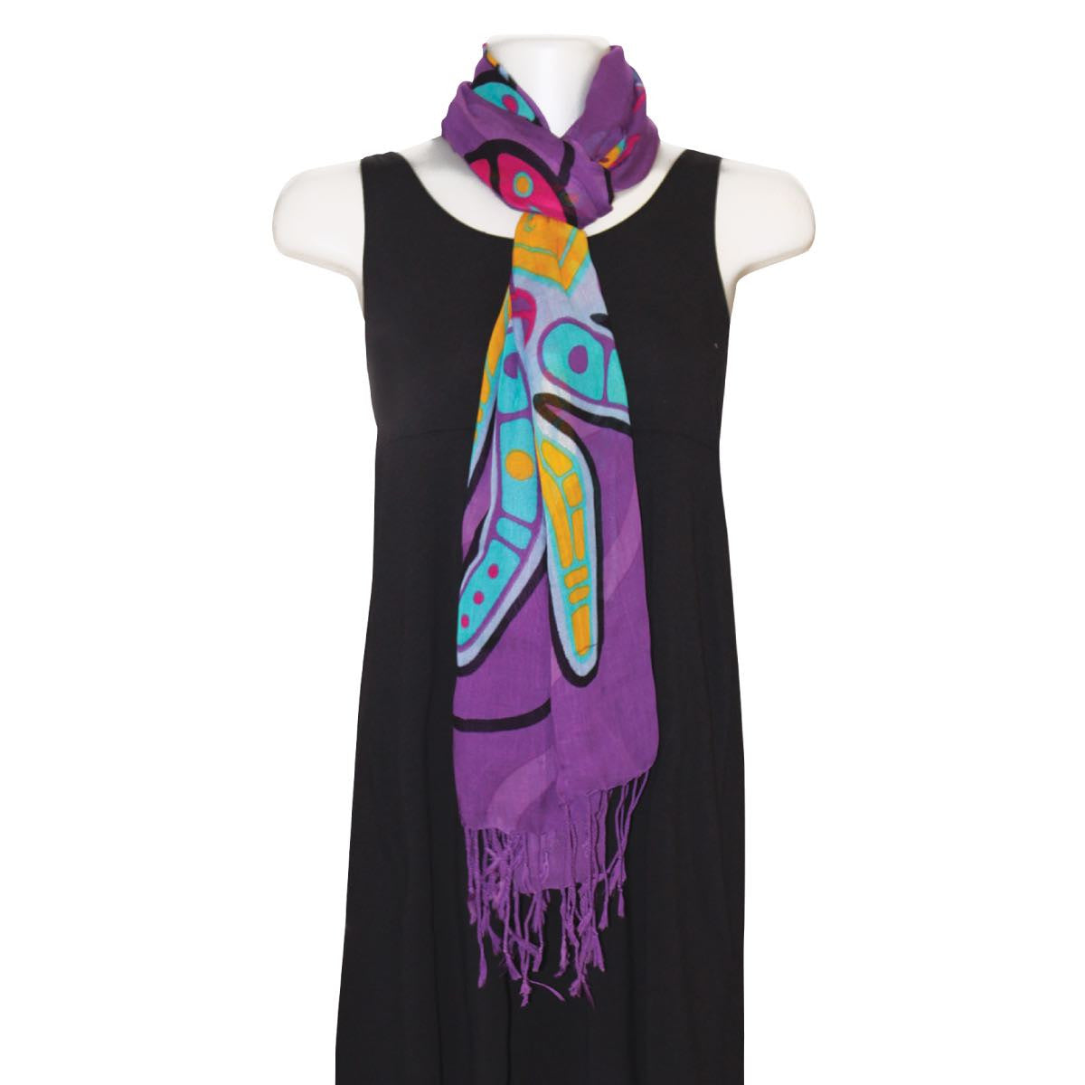 Frist Nation Art Printed Scarf - Howling Wolf