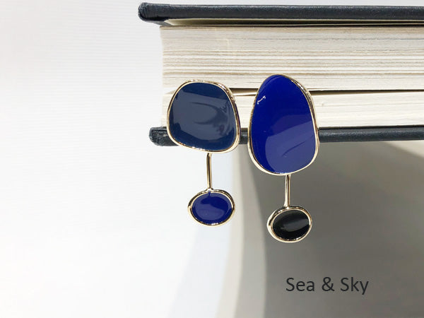 Free Shaped Enamel Drop Earrings